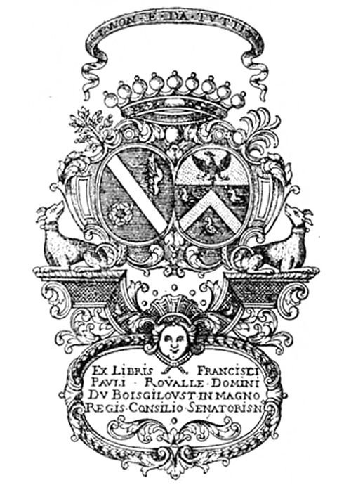 Exemple de blason gravé, style ex-libris